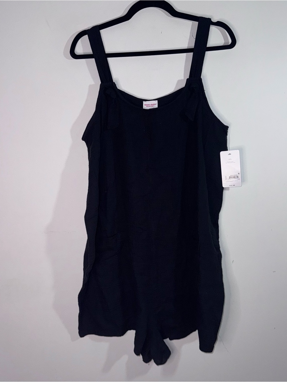 Ingrid & Isabel For Every Belly XXL Black Gauze Maternity Romper NWT